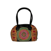 Genuine Leather Top-Handle Bag Hand-Painted