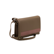 Genuine Leather Crossbody Purse and Wallet - Dual Tone