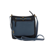 Genuine Leather Crossbody Purse - Dual Tone