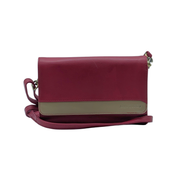 Genuine Leather Crossbody Purse and Wallet - Dual Tone