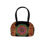 Genuine Leather Top-Handle Bag Hand-Painted