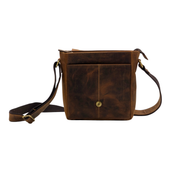 Genuine Leather Crossbody Purse Style - Brown (Multi)