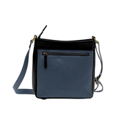 Genuine Leather Crossbody Purse - Dual Tone