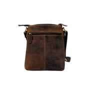 Genuine Leather Crossbody Purse Messenger Style - Brown