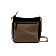 Genuine Leather Crossbody Purse - Dual Tone
