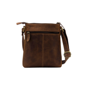 Genuine Leather Crossbody Purse Messenger Style - Brown