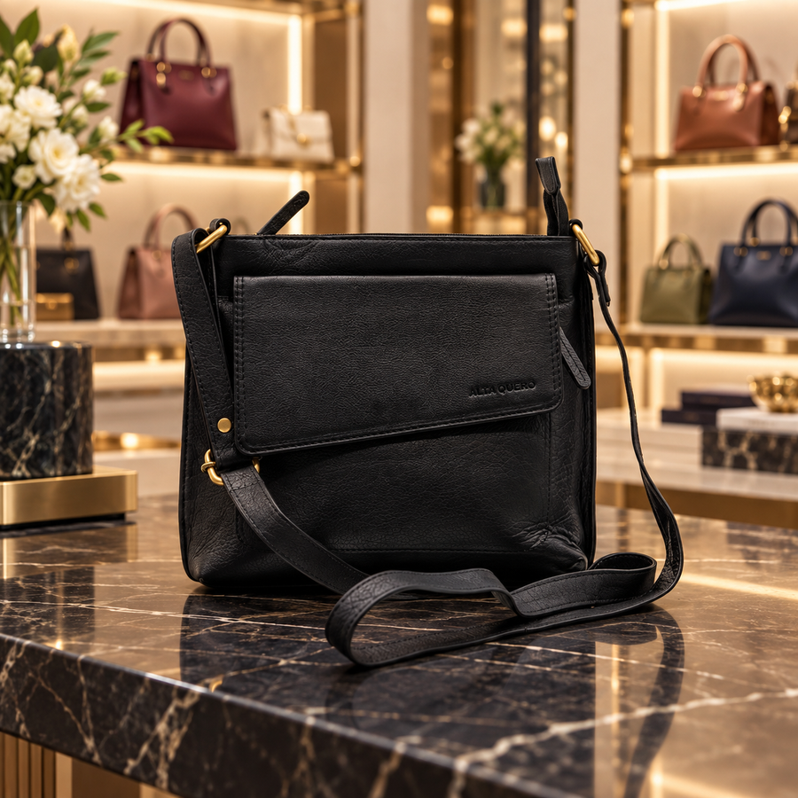 Genuine Leather Crossbody Bag – Multi, Coffee, Navy & Red