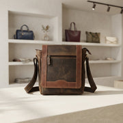 Genuine Leather Crossbody Purse Style - Brown (Multi)
