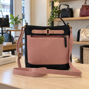 Genuine Leather Crossbody Purse - Dual Tone