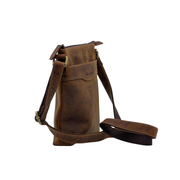 Genuine Leather Crossbody Purse Messenger Style - Brown