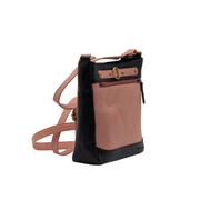 Genuine Leather Crossbody Purse - Dual Tone
