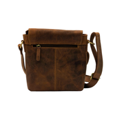 Genuine Leather Crossbody Purse Messenger Style - Brown