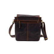 Genuine Leather Crossbody Purse Messenger Style - Brown