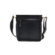 Genuine Leather Crossbody Purse Embossed - Brown