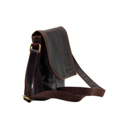 Genuine Leather Crossbody Purse Messenger Style - Brown
