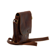 Genuine Leather Crossbody Purse Messenger Style - Brown