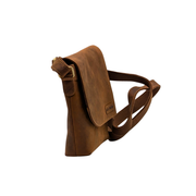 Genuine Leather Crossbody Purse Messenger Style - Brown