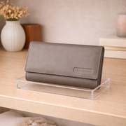 Genuine Leather Women's RFID Wallet - Taupe