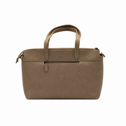 Genuine Leather Tote Bag - Black / Coffee