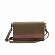 Genuine Leather Crossbody Purse and Wallet - Dual Tone
