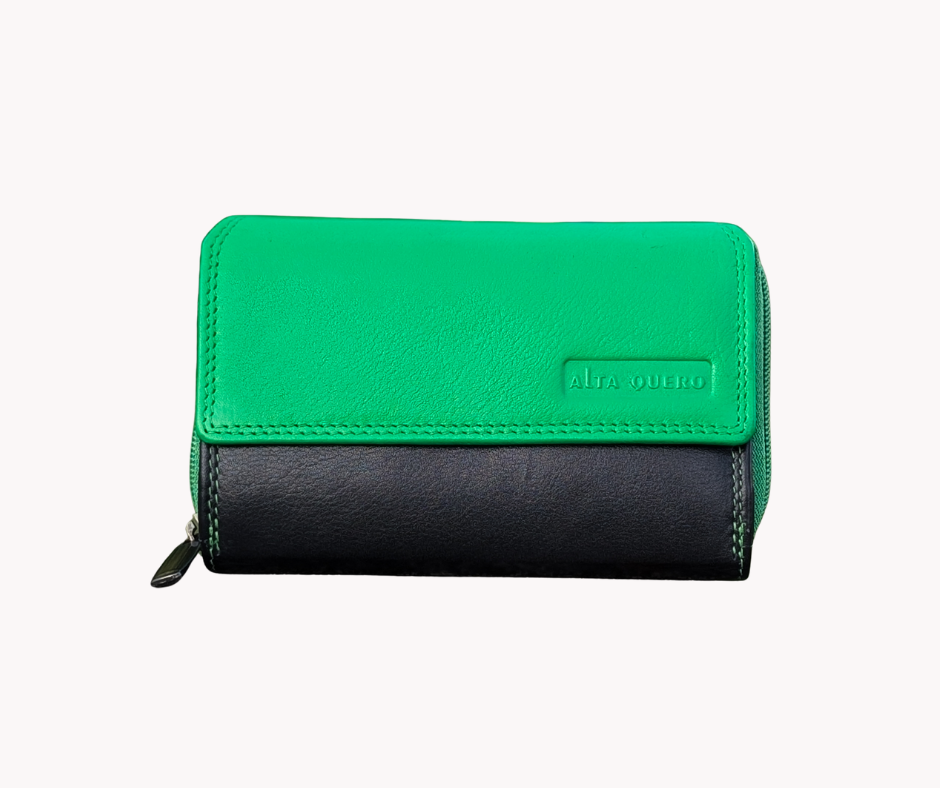 Genuine Leather Women's RFID Wallet - Black