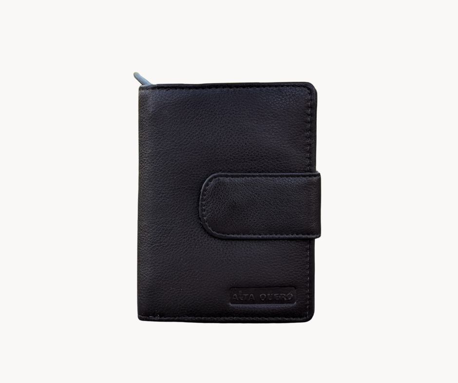 Genuine Leather Women's Wallet - Black and Brown