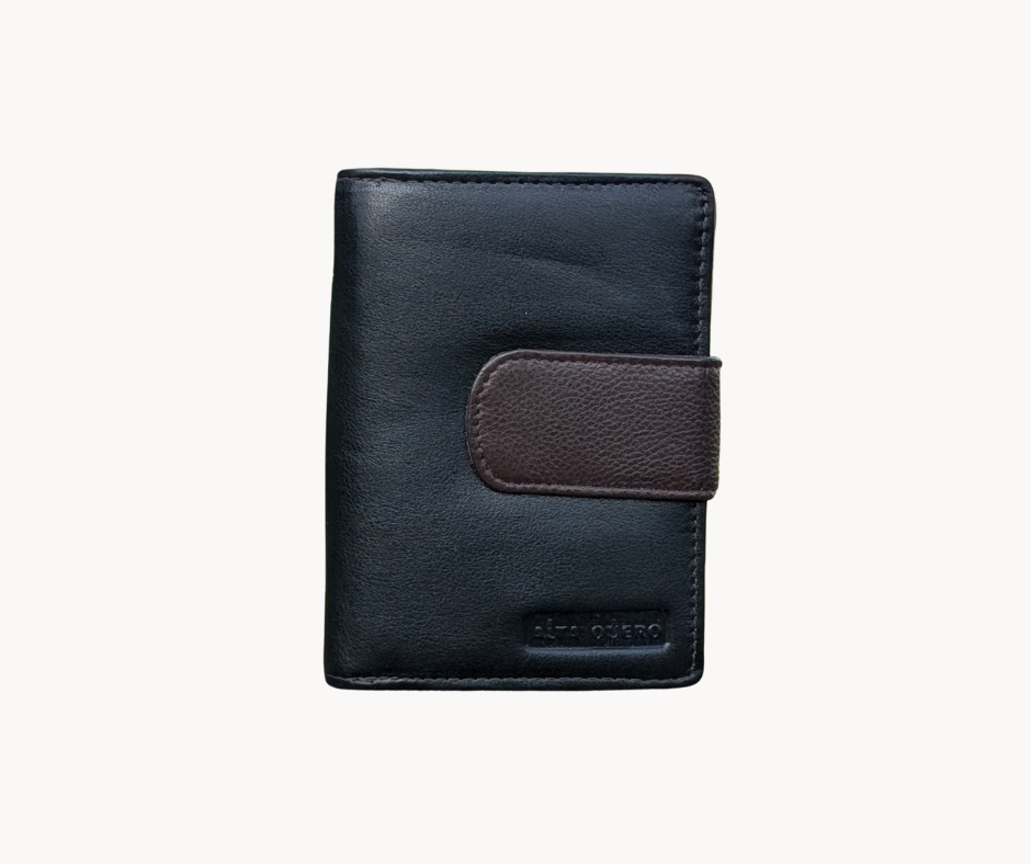 Genuine Leather Women's Wallet - Black and Brown