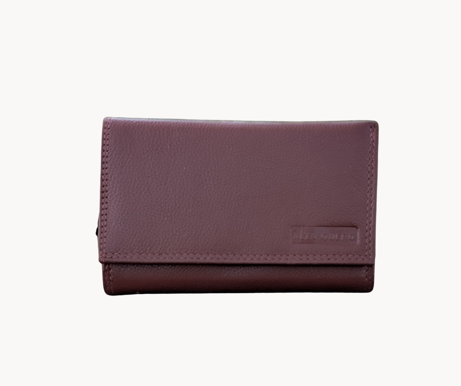 Genuine Leather Women's RFID Wallet - Cognac