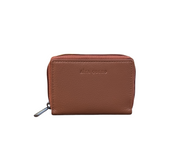 Genuine Leather RFID Card Holder Wallet with ID Window Brown
