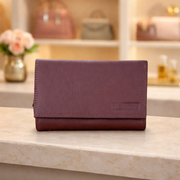 Genuine Leather Women's RFID Wallet - Cognac