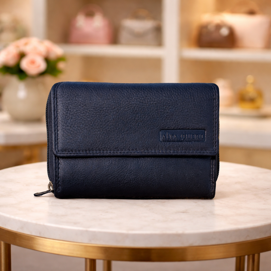 Genuine Leather Ladies Wallet RFID – Black