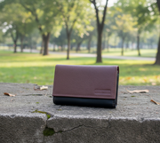 Genuine Leather Women's RFID Wallet - Black and Cognac