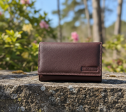 Genuine Leather Women's RFID Wallet - Cognac