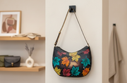 Genuine Leather Crossbody Purse Hand-Painted - Maple (Brown)