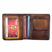 Genuine Leather RFID Wallet - (Tan / Brown Croco) Dual-Tone
