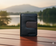 Genuine Leather Women's Wallet - Black and Brown