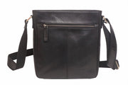 Genuine Leather Crossbody Purse Embossed - Brown (Rose)