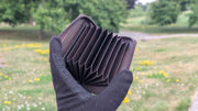 Genuine Leather RFID Card Holder Wallet with ID Window Brown