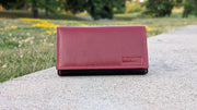 Genuine Leather Women's RFID Wallet - Black and Red