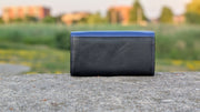 Genuine Leather Women's Wallet - Black and Blue