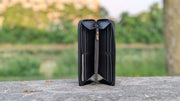 Genuine Leather Women's RFID Wallet - Black Croco