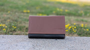 Genuine Leather Women's RFID Wallet - Black and Cognac