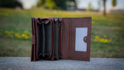 Genuine Leather Women's RFID Wallet - Cognac
