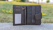 Genuine Leather Women's Wallet - Black and Brown