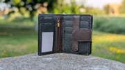 Genuine Leather Women's Wallet - Black and Brown