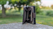 Genuine Leather Women's Wallet - Black and Brown