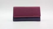 Genuine Women's Leather RFID Wallet - Pink and Purple