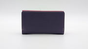 Genuine Women's Leather RFID Wallet - Pink and Purple