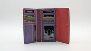 Genuine Women's Leather RFID Wallet - Pink and Purple