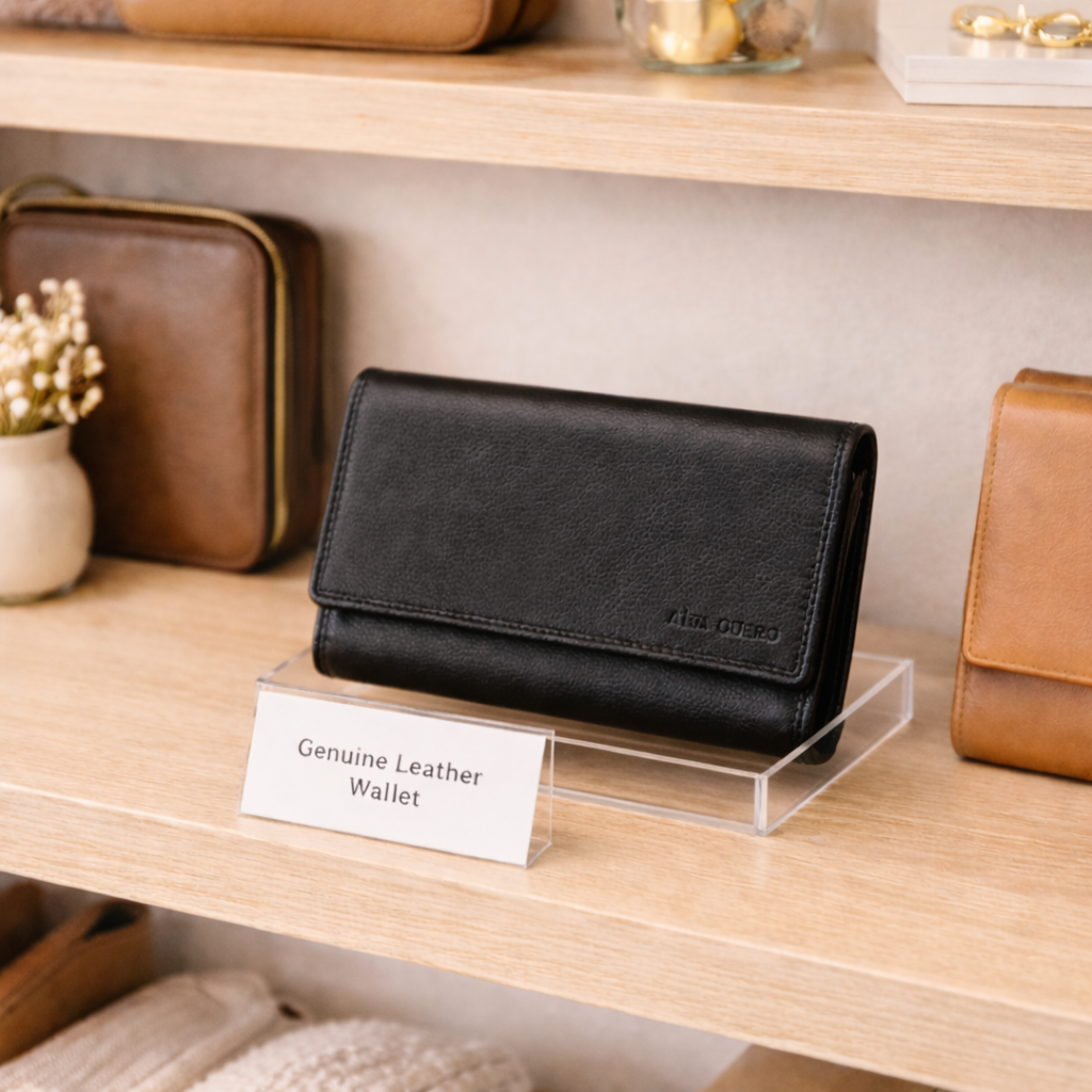 Genuine Ladies Leather Wallet RFID – Black